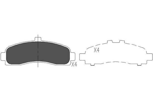 KAVO PARTS Piduriklotsi komplekt,ketaspidur KBP-6505